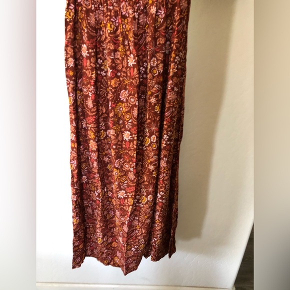 Lark + Grey|Boho burnt orange floral smocked midi dress, size large•••sleeveless - Picture 5 of 10